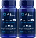 Livsforlengelse vitamin D3 5000 IE, 120 Softgels (pakke på 2)
