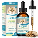 L-Lysine for katter,Lysine Drops Immune Support Supplement,Sneezeing,Cold, Allergy Relief,Runny Nese,Feline Respirasjon, Naturlige Antibiotika for katter med kolostrum, Taurin (Roast Chicken Flavor/2floz)