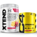 Cellucor Pre Workout & BCAA Bundle, C4 Original pre trening pulver, fruktpunch, 30 serveringer + XTEND BCAA pulver, knockout fruktpunch, 30 serveringer