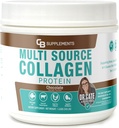 CB Supplements Multi Collagen Protein - Hydrolysert kollagen for ledd, hud, Gut, hår og negle helse - Sjokoladeflekket pulver med typer I, II, III, V & X - Grass-Fed & Clean - 58 Services