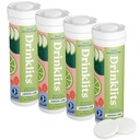 Drinklits sitron-Lime daglig elektrolyte Hydration Tabletter (4) Tube Bundle | Naturlig idrettsdrikk – 0g sukker – Utmerket flavor | 40 serveringer - 10 tabletter per tube
