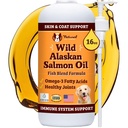 Naturlig Dog Company Wild Alaskan Salmon Oil Formula med Omega 3, Fish Oil for Hunde Supplement, Hud & Coat Hundeolje, Kylling Relief, Immunstøtte for Joints & Heart, Mat Topper, 16 oz.
