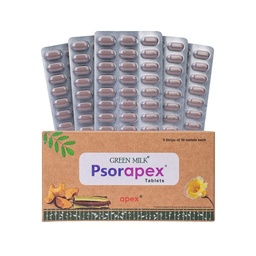 Green Milk Psorapex Tablets | Ayurvedic Skin Wellness Supplement | Supports Psoriasis-Prone Skin & Internal Balance | Helps Maintain Natural Detox & Immune Harmony | Herbal Care Formula | 5x30 Tablets