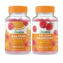 Livbart kalsium med vitamin D + kalsium Magnesium, Gummies Bundle - Great Tasting, vitamin Supplement, Glutenfri, GMO Gratis, Chewable