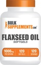 BulkSupplements.com Flaksfrø Olje Softgels - Flaksfrø Supplement, Flaksfrø Olje 1000mg Softgels - Herbal Supplement, Glutenfri, 1 Softgel per servering, 120 Count (Pack of 1)