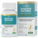 800 mg Digestive enzymer for menn og kvinner med probiotika og organiske prebiotika, 8 nøkkelenzymer, Protease, Amylase & lipase for bloating, gass lindring, ikke-GMO | 90 kapsler