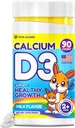 Kalsium D3 Chewable tabletter for barn – 640 mg kalsium og 320 IE vitamin D3 – Ikke-GMO, Melk Flavor – Bein og tenner Support Supplement – 90 tabletter for alder 2+