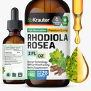 BIO KRAUTER Rhodiola Rosea Supplement væske - ren Rhodiola Rosea Tinktur - Vegansk ro støtte - alkohol & sukker gratis ekstrakt 2 fl.Oz.