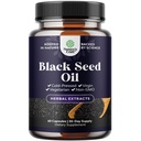 Vegan Svart Seed Oil Capsules - kalde presset Nigella Sativa Svart Cumin Seed Oil Capsules med Omega 3 6 9 Antioksidanter og thyrokinon for hårvekst Immunstøtte Felles helse og digestion