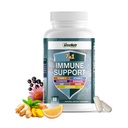 GreeNatr Immune Support Supplement med vitamin C, D3, Zink 50mg, Quercetin, Echinacea Purpurea, Sambucus Elderberry og Ginger for komplett immunforsvar - 60 kapsler (1 flaske)