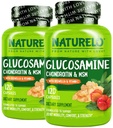 NATURELO Glukosamine Chondroitin MSM med Boswellia og vitamin C - Supplement for felles komfort, mobilitet og styrke - 120 kapsler (pakke med 2)