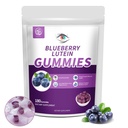Blåbærlutein Øyevitaminer Gummier med 180 greve - 3 måneders forsyning, Vegan Eye Health Supplement for barn og voksen, lutein gummier for visjon klarhet og blå lys støtte