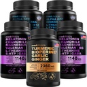 MEDCOICE Turmeric & Ginger (120ct), Sleep Melatonin (180ct) og Nootropic Brain (120ct) Supplement Bundle - Velvære Trio for hjernen, søvn, og immunstøtte - Vegansk, ikke-GMO, Glutenfri