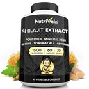 Nutrivein Premium ren Himalayan Shilajit for menn og kvinner - 1500 mg - 60 kapsler- kraftig resin ekstrakt blandet med Irish Sea Moss, Tongkat Ali, & Ashwagandha - Vitality, klarhet, og ytelse