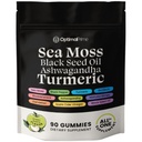 Optimal Prime Sea Moss og Svart Seed Oil Gummies, Ashwagandha, Turmeric, Manuka Honning, ACV, Dandelion, Svart Pepper, Burdock, Bladderwrack, Vegansk, 90 Gummies 45 dagers forsyning