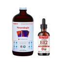 LIQUIDHEALTH nevrologisk nootropisk fokus Supplement & organisk metyl B12 5000mcg vitamin dråper med Tart Cherry Juice for immunstøtte, forbedret minne og konsentrasjon, naturlig energi, generell helse