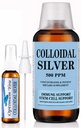 Colloidal Silver væske | 500 ppm, Extra styrke (32 oz) med Spray flaske | Immunstøtte Supplement | Stem celle støtte | Sårpleie og superior healing