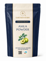 Earthen Story Certified Organic Amla Powder (200g) | Lab Tested for 270+ Pesticides | Indian Gooseberry (Nellikkai) Whole Fruit Powder for Immunity, Hair & Skin | Vitamin C Superfood