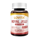 Lovita Royal Jelly 333 mg, 3:1 Konsentrat, med 20 mg 10-HDA, Naturlig kilde Super Mat, støtter hud helse og energi produksjon, 60 kapsler
