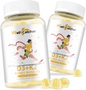 Vitamin D3 K2 Gummies - vitamin D3 5000IU K2 (MK-7) 120mcg kosttilskudd med vitamin B komplekst sukker gratis for voksne barn støtter bein tenn styrke immune Mango Flavor 60 teller 2 pakker