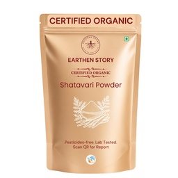 Earthen Story Certified Organic Shatavari Root Powder (200g) | Lab Tested for 190+ Pesticides | Pure Asparagus Racemosus for Hormonal Balance & Vitality | Vegan, Non-GMO