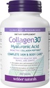 Webber Naturals Collage30 med hyaluronsyre, Bioaktive kollagenpeptider, 180 tabletter, bidrar til å redusere øyenbryn og fin ansiktslinje, ikke GMO