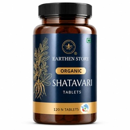 Earthen Story Certified Organic Shatavari Tablets (120) | Lab Tested for 190+ Pesticides | Asparagus Racemosus Root for Hormonal Balance, Vitality & Feminine Wellness | Vegan, Non-GMO