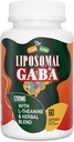 Liposomal GABA med L-Theanine kosttilskudd 1200 mg - høy absorpsjon GABA kompleks med Ashwagandha, Kamille, Tart Cherry Herbal kosttilskudd for menn og kvinner, 60 Softgels