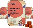 PYM oppmerksomhet Chews støtte for prokrastinasjon, fokus og produktivitet, 60 teller | 518mg L-karnitin, 54mg tyrosin, 11mg L-Taurin - koffeinfri | Alt-Naturlig Mood Boost Supplement laget i USA