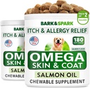 BARK & SPARK Omega 3 for hunder - 360 fiskeoljebehandlinger for hund shedding, hudallergi, klør relief, varme flekker behandling - felles helse - hud og Coat Supplement - EPA & DHA fettsyrer - lakseolje
