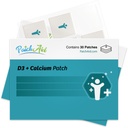 PatchAid D3/Calcium Topical Patch | Støtter beinstyrke og kalsium | 8 timers slitasje for bedre absorpsjon | 30 dagers forsyning