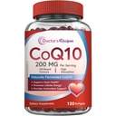 Legens oppskrifter CoQ10 200mg Per servering, høy absorpsjon Coenzym Q10 Supplement med olivenolje, hjerte og vaskulær helse, energiproduksjon og antioksidant støtte, 2 måneders forsyning, 120 Softgels