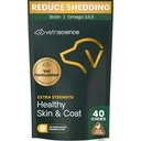 VetriScience ekstra styrke sunn hud og coat Chews, Omega Plus Supplement for hunder, med balansert Omega 3, 6, 9, Fiskeolje og biotin, Hud helse, Coat vekst og skinn, Duck, 40 greve