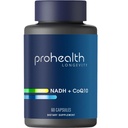 ProHelse NADH + CoQ10 - Økt NAD + | 60 dagers forsyning | Ren NADH 25 mg, CoQ10 100 mg | 60 syrebestandige kapsler | Energi | Fokus | ATP produksjon