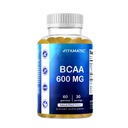 Vitamatic BCAA Gummies - Branch Chain Amino Acid Kosttilskudd - Peach Flavor - 600 mg per servering - 60 Vegan Pectin Basert Gummies (1 flaske)