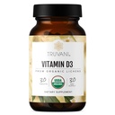 Truvani organisk vitamin D3 - Plantebasert, USDA organisk, glutenfri, ikke-GMO, Vegan D3 Supplement - Støtter bein, immun og hjerne helse - 30 tabletter