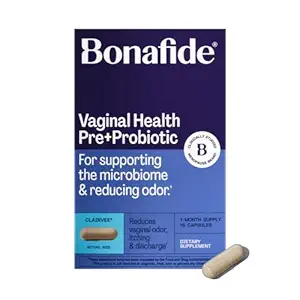 Bonafide Clairvee Vaginal Probiotic for relief fra Odor, kløe og utløsning, 1-måneders forsyning (15 kapsler)