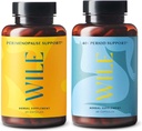 Wile Perimenopause Support & 40+ Periode støtte, 2-Pack, PMS Relief & Menopause Supplementer for kvinner, (2) Flasker med 60 Kapsler Hver, 120 Totalt