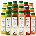 3 dagers proteinjuice renses av rå fontene, alle naturlige rå detox renser, kalde pressede frukter, grønnsaker, vanilla og sjokolade flavor, tastig og energigivende, 18 flasker 12oz, 3 Ginger Shots