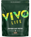 Vivo liv utføre planteprotein pulver | 25g protein med 6g BCAA, jern, sink, gurkemeie og herbal enzyme blanding | Laktose gratis og lett å digest, plantebasert ernæring | Raw Cacao - 26 serveringer