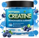 Kreatin Monohydrat Gummies for menn og kvinner 120 CT - 5600mg Kreatin Monohydrat per servering, Chewable Kreatin Monohydrat for muskel støtte og energi boost, sukker gratis, vegansk (Blueberry Flavor)