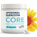 Core Med Science Liposomal Quercetin, 200 mg (60 kapsler) - Quercetin Supplement støtter vitamin C og sink absorpsjon - fremmer immunsystem og hjertehelse, Glutenfri & Dairy-Free