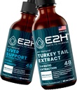 E2H: Liver Support Supplement og Tyrkia Tail Mushroom Extract | Vegan, ikke-GMO - 2 Fl Oz Hver (4 Fl Oz Totalt) - Bundle