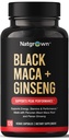 Natgrown svart Maca Root + Panax Ginseng pulver kapsler 1500 mg med svart peruansk Maca Root & koreansk Panax Ginseng Supplement for menn og kvinner - Vegan piller (120 greve)