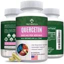 TRUTHENTICS Quercetin med Bromelain og sink 1050mg - Premium sink Quercetin kosttilskudd for immune, respirasjon og sesongstøtte - ikke-GMO, Glutenfri - 60 Veggie Capsules