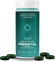 Iwi Life Prenatal Multivitamin, 60 Softgels (30 Serveringer), Vegansk, Plantebasert Algae Omega 3 med EPA + DHA, Folat, jern, vitamin A, B12, C, D3, Kalsium, Graviditet Kosttilskudd for mamma & Baby