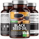 N1N Premium Black Seed Oil [Max Styrke, 1000 mg] 100% kaldpresset Nigela Sativa å støtte dialyse, immunsystem og felles komfort og mobilitet, 120 Caps