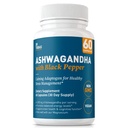 Dr. Tobias Ashwagandha Kapsler, 1300 mg Økologisk Ashwagandha Root Extract Per servering med svart pepper, beroligende adapter, energi og fokus Supplement, 60 vegetariske kapsler