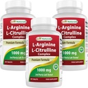 Best Naturals L-Arginin L-Citrullin Complex 1000 mg 250 tabletter (250 telle (pakke på 3))