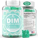 DIM Supplement kvinner 400mg, Estrogen Supplement for kvinner, Sugar Free DIM Gummies for menn og kvinner + Biotin, Flaksfrøolje, Burdock, Calendula, BioPerine for hormonbalanse, Menopause og prostate 120Cts